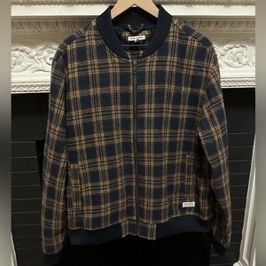 Banks Journal Mens Decade Plaid Wool Blend Bomber Jacket